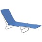vidaXL Tumbonas plegables 2 unidades acero y tela azul vidaXL Tumbonas plegables 2 unidades acero y tela azul