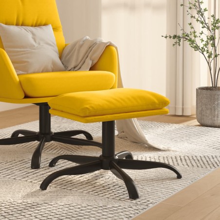 vidaXL Reposapiés de terciopelo amarillo mostaza 60x60x36 cm