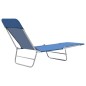 vidaXL Tumbonas plegables 2 unidades acero y tela azul vidaXL Tumbonas plegables 2 unidades acero y tela azul