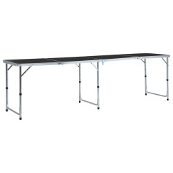 vidaXL Mesa de camping plegable de aluminio gris 240x60 cm