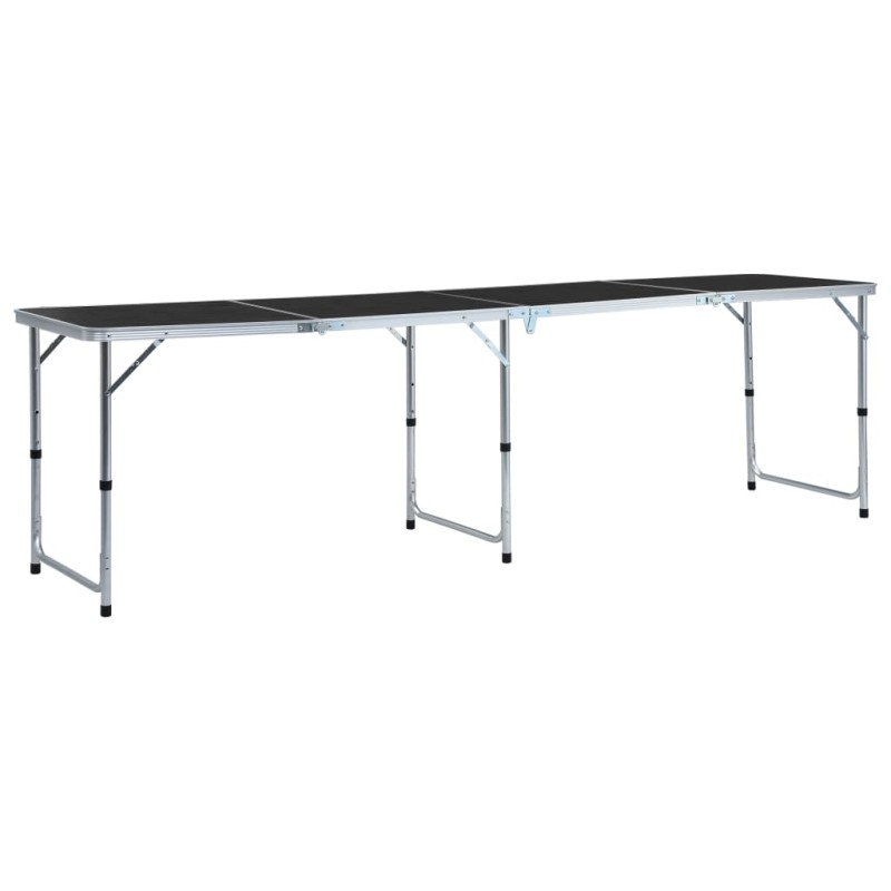 vidaXL Mesa de camping plegable de aluminio gris 240x60 cm vidaXL Mesa de camping plegable de aluminio gris 240x60 cm