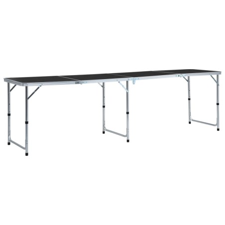vidaXL Mesa de camping plegable de aluminio gris 240x60 cm