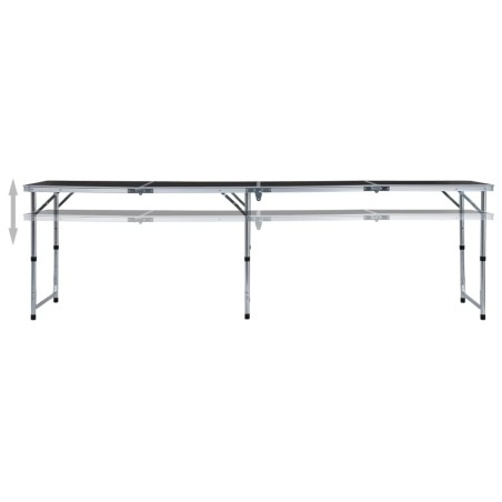 vidaXL Mesa de camping plegable de aluminio gris 240x60 cm