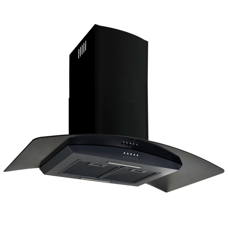 vidaXL Campana extractora pared 90 cm acero inoxidable 756 m³/h negro vidaXL Campana extractora pared 90 cm acero inoxidable 756 m³/h negro