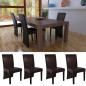 vidaXL Sillas de comedor 4 unidades cuero sintético marrón oscuro vidaXL Sillas de comedor 4 unidades cuero sintético marrón oscuro