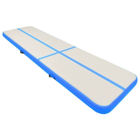 vidaXL Esterilla inflable de gimnasia con bomba PVC azul 700x100x20 cm