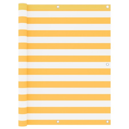 vidaXL Toldo para balcón tela oxford blanco y amarillo 120x300 cm