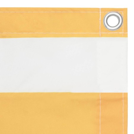 vidaXL Toldo para balcón tela oxford blanco y amarillo 120x300 cm