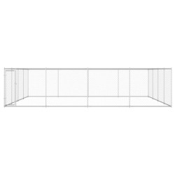 vidaXL Perrera de exterior de acero galvanizado 760x760x185 cm