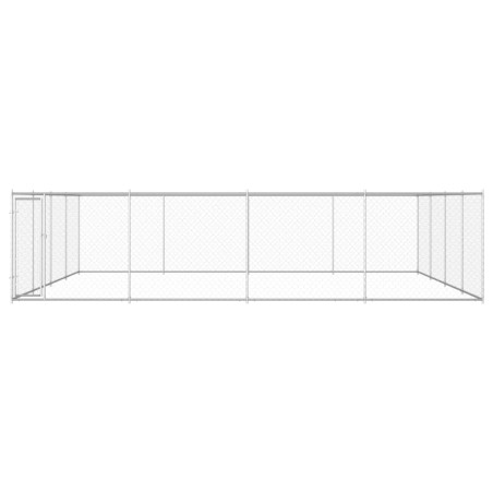 vidaXL Perrera de exterior de acero galvanizado 760x760x185 cm