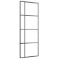 vidaXL Puerta corredera ESG vidrio y aluminio negra 76x205cm vidaXL Puerta corredera ESG vidrio y aluminio negra 76x205cm