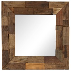 vidaXL Espejo de madera reciclada maciza 50x50 cm  