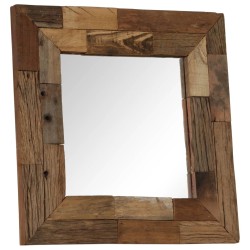 vidaXL Espejo de madera reciclada maciza 50x50 cm  