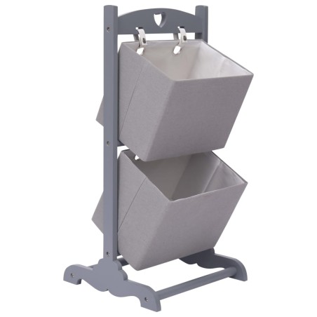 vidaXL Cesta de almacenaje de 2 piezas madera gris oscuro 35x35x72 cm