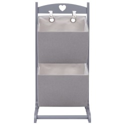 vidaXL Cesta de almacenaje de 2 piezas madera gris oscuro 35x35x72 cm