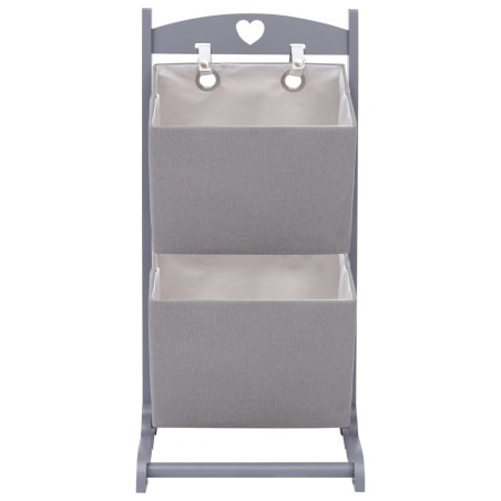 vidaXL Cesta de almacenaje de 2 piezas madera gris oscuro 35x35x72 cm