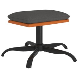 vidaXL Reposapiés de tela y cuero sintético gris oscuro 60x60x36 cm