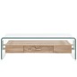 vidaXL Mesa de centro de vidrio templado transparente 98x45x31 cm vidaXL Mesa de centro de vidrio templado transparente 98x45x31 cm