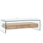 vidaXL Mesa de centro de vidrio templado transparente 98x45x31 cm vidaXL Mesa de centro de vidrio templado transparente 98x45x31 cm