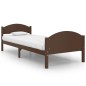vidaXL Estructura de cama madera maciza pino marrón oscuro 90x200 cm