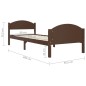 vidaXL Estructura de cama madera maciza pino marrón oscuro 90x200 cm