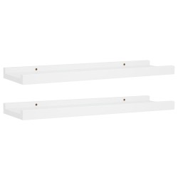 vidaXL Repisa para marcos de fotos 2 uds MDF blanco 40x9x3 cm