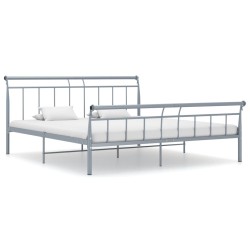 vidaXL Estructura de cama de metal gris 180x200 cm