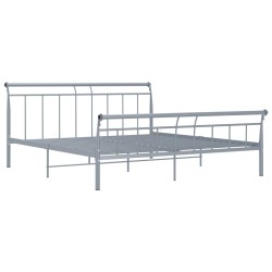 vidaXL Estructura de cama de metal gris 180x200 cm