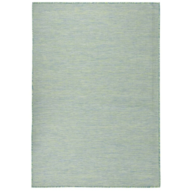 vidaXL Alfombra de exterior de tejido plano turquesa 140x200 cm vidaXL Alfombra de exterior de tejido plano turquesa 140x200 cm