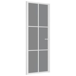 vidaXL Puerta interior vidrio EGS y aluminio blanco 76x201,5 cm