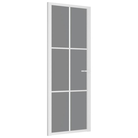 vidaXL Puerta interior vidrio EGS y aluminio blanco 76x201,5 cm