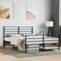 vidaXL Estructura de cama cabecero y pie de cama metal negro 150x200cm