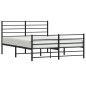 vidaXL Estructura de cama cabecero y pie de cama metal negro 150x200cm