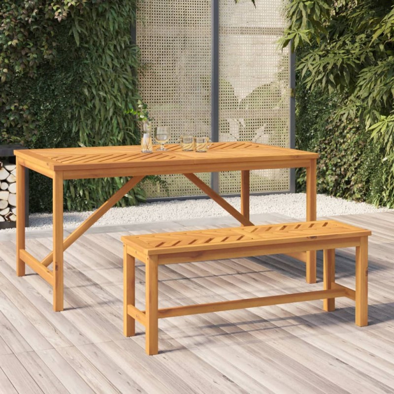 vidaXL Banco de jardín madera maciza de acacia 110 cm
