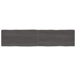 vidaXL Tablero mesa madera tratada borde vivo marrón 220x50x(2-6) cm