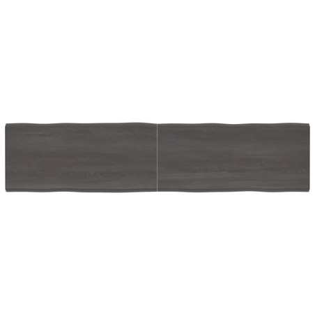 vidaXL Tablero mesa madera tratada borde vivo marrón 220x50x(2-6) cm