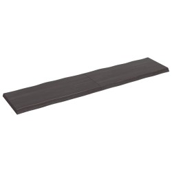 vidaXL Tablero mesa madera tratada borde vivo marrón 220x50x(2-6) cm