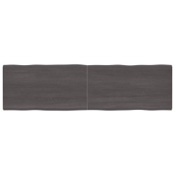 vidaXL Tablero mesa madera tratada borde vivo marrón 220x60x(2-6) cm