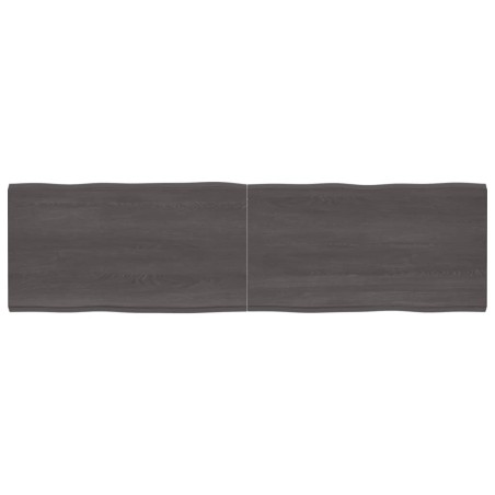 vidaXL Tablero mesa madera tratada borde vivo marrón 220x60x(2-6) cm