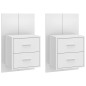vidaXL Mesitas de noche de pared 2 unidades blancas vidaXL Mesitas de noche de pared 2 unidades blancas