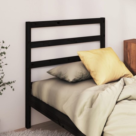 vidaXL Cabecero de cama madera maciza de pino negro 81x4x100 cm