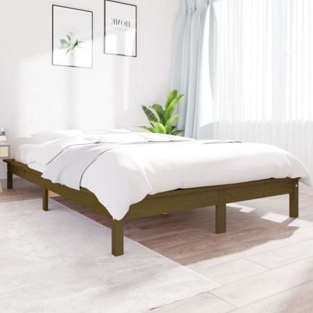 vidaXL Estructura de cama madera maciza pino marrón miel 140x200 cm