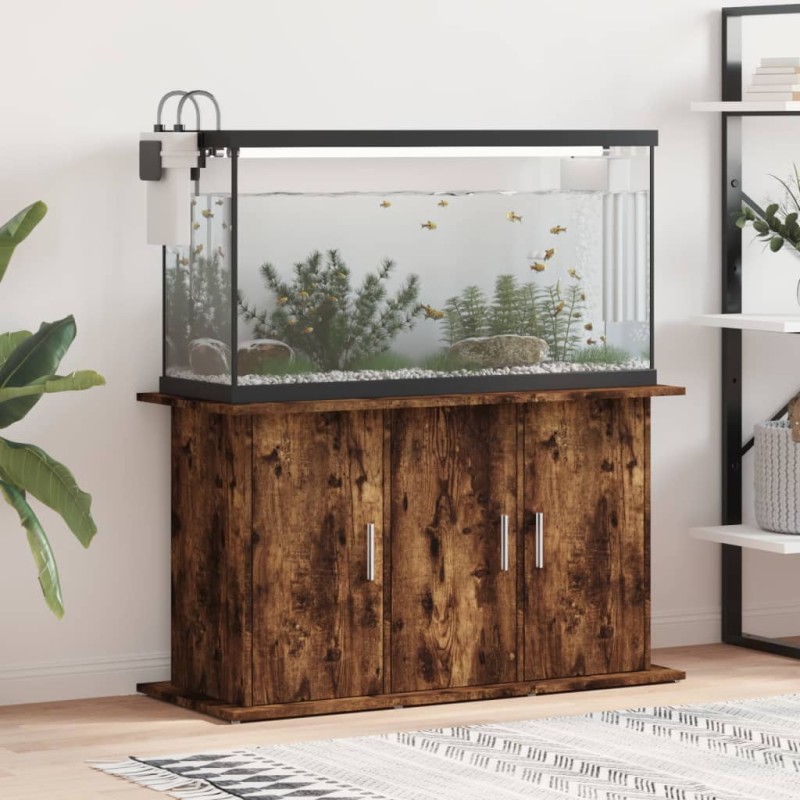 vidaXL Soporte de acuario madera ingeniería roble ahumado 101x41x58 cm vidaXL Soporte de acuario madera ingeniería roble ahumado 101x41x58 cm