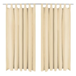 vidaXL Cortinas de micro-raso con bucles 2 unidades 140x245 cm beis