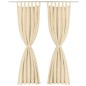 vidaXL Cortinas de micro-raso con bucles 2 unidades 140x245 cm beis vidaXL Cortinas de micro-raso con bucles 2 unidades 140x245 cm beis