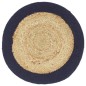vidaXL Mantel individual 6 uds yute y algodón natural azul marino 38cm
