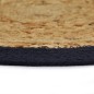 vidaXL Mantel individual 6 uds yute y algodón natural azul marino 38cm