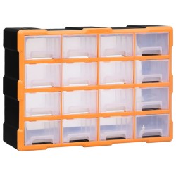 vidaXL Organizador multicajones con 16 cajones medianos 52x16x37 cm