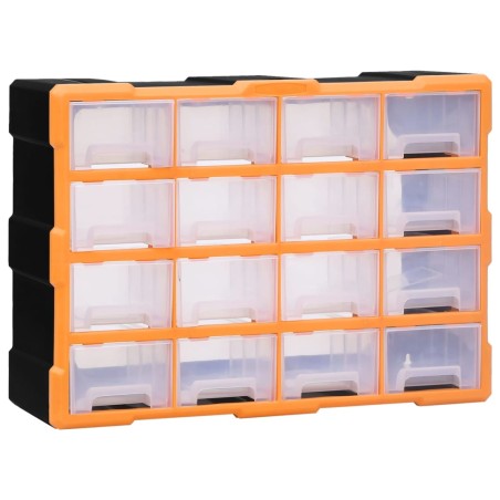 vidaXL Organizador multicajones con 16 cajones medianos 52x16x37 cm
