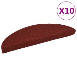 vidaXL Alfombrilla autoadhesiva de escalera 10 uds 56x17x3 cm roja